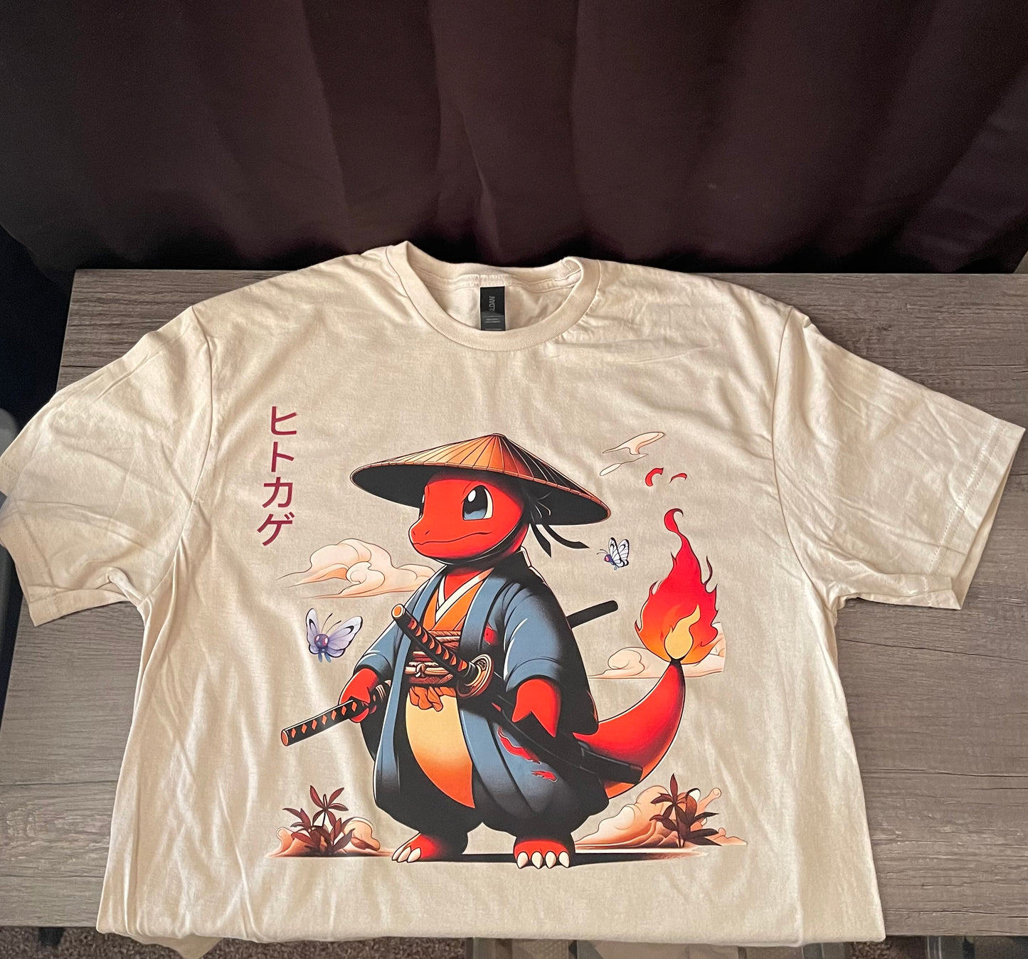 Bulbasaur, Charmander, Squirtle and Pikachu Samurai Japanese Traditional Art Kanji Kids/Adult Unisex Shirts