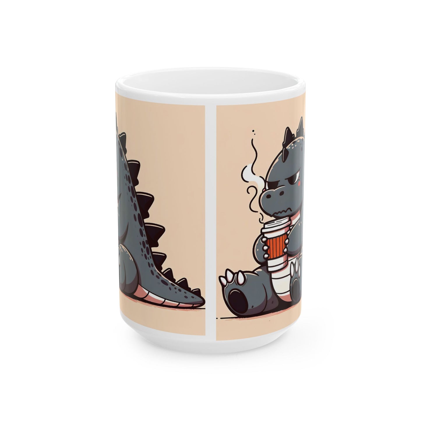 Godzilla Coffee 15oz Mug, Grumpy Mug, Anime Mug, Kaiju Mug, Dinosaur Mug, Cranky Mug, Japanese Mug, Cartoon Mug, Cute Mug