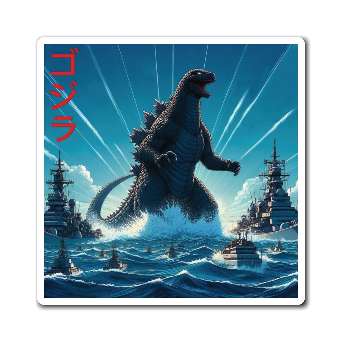 3" x 3" Inch Godzilla Rises Magnet, Godzilla Fridge Magnet, Anime Magnet, Kaiju Magnet