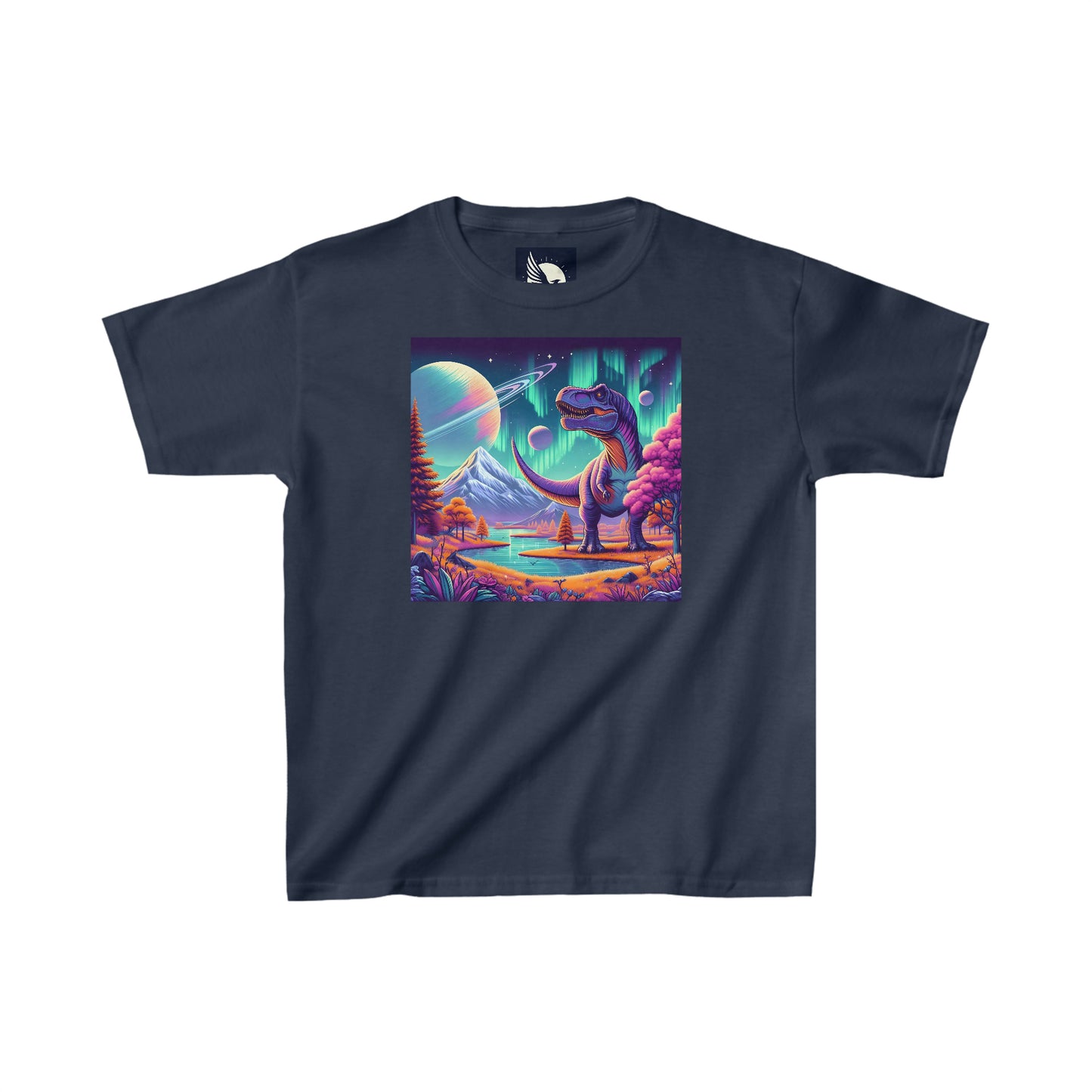 Stellar T Rex Art Kids Shirt, Colorful Vibrant T Rex Dinosaur Shirt, Dinosaur T Rex Space Shirt