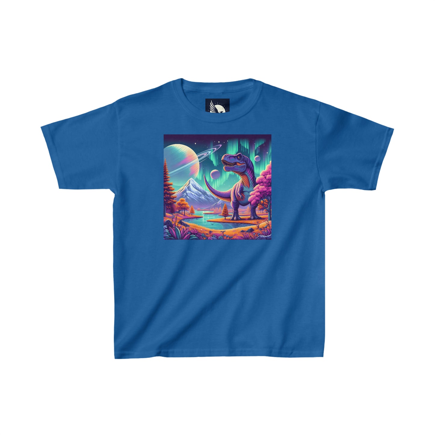 Stellar T Rex Art Kids Shirt, Colorful Vibrant T Rex Dinosaur Shirt, Dinosaur T Rex Space Shirt