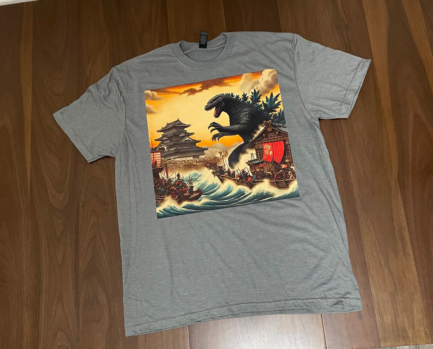 Godzilla Japanese Art Style Kids/Adult Unisex Tee, Godzilla Japan Shirt, Japanese Art Shirt, Anime Shirt, Kaiju Shirt, Gojira Shirt