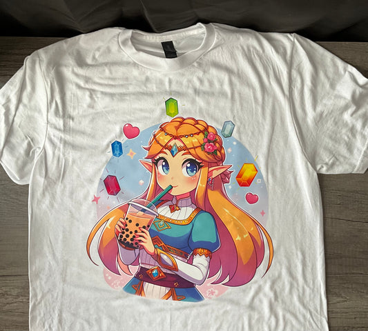 Zelda Boba Kids/Adult Unisex Shirt, Zelda Shirt, Boba Shirt, Anime Boba Shirt, Boba Gamer Shirt, Anime Gamer Shirt, Legend Of Zelda