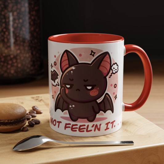 Not Feeling It Bat Mug 11 Oz, Bat Mug, Animal Mug, Cute Bat Mug, Cute Animal Mug, Funny Mug, Joke Mug, Kawaii Mug, Kawaii Animal Mug