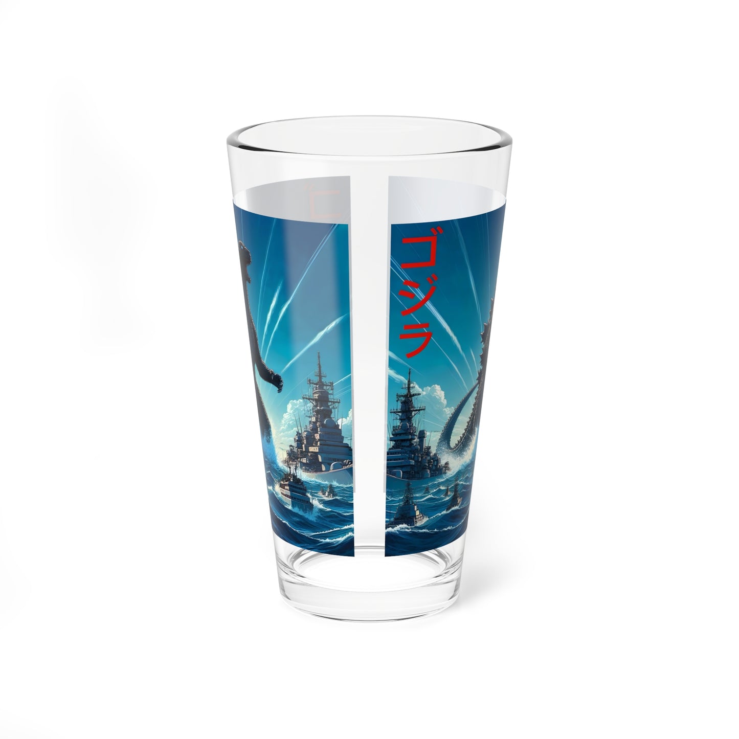 Godzilla Rises Mixing Glass 16oz, Godzilla Glass, Godzilla Cup, Anime Glass, Anime Cup, Kaiju Glass, Kaiju Cup, Godzilla Drink