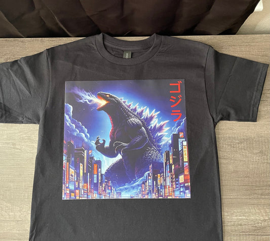 Godzilla In The City Kids/Adult Unisex Shirt, Godzilla Shirt, Kaiju Shirt, Japanese Shirt, Anime Shirt, Anime Godzilla Shirt, Monster Shirt