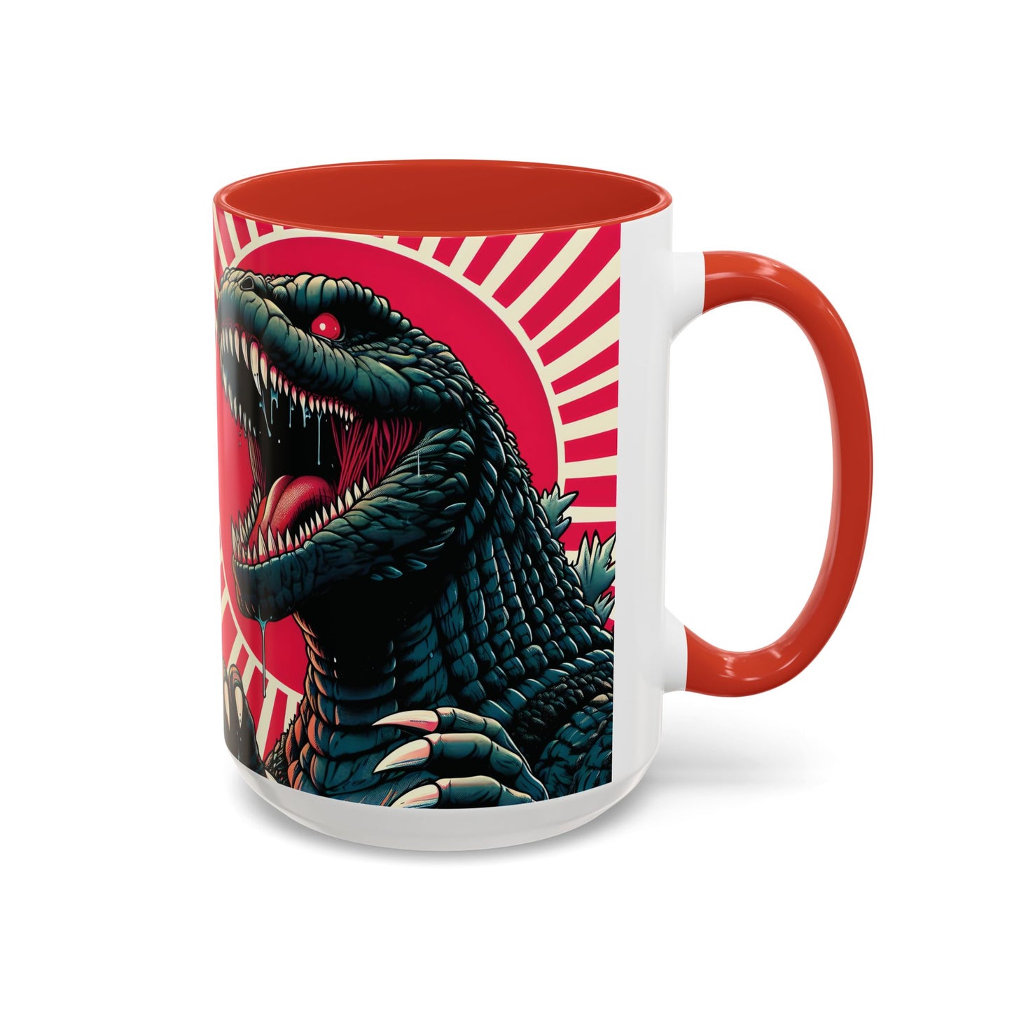 Godzilla Rising Sun 15oz Mug, Japan Mug, Japanese Mug, Anime Mug, Monster Mug, Kaiju Mug, Dinosaur Mug, T Rex Mug