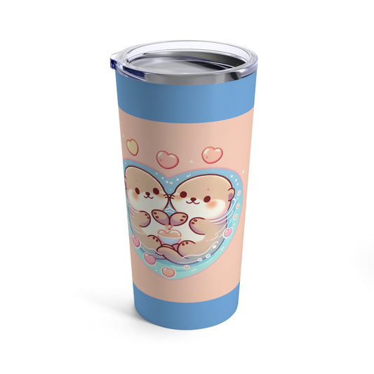 Otter Love 20oz Tumbler, Cute Otter Tumbler, Cute Pink Tumbler, Cute Animal Tumbler, Cute Couple Tumbler, Love Tumbler