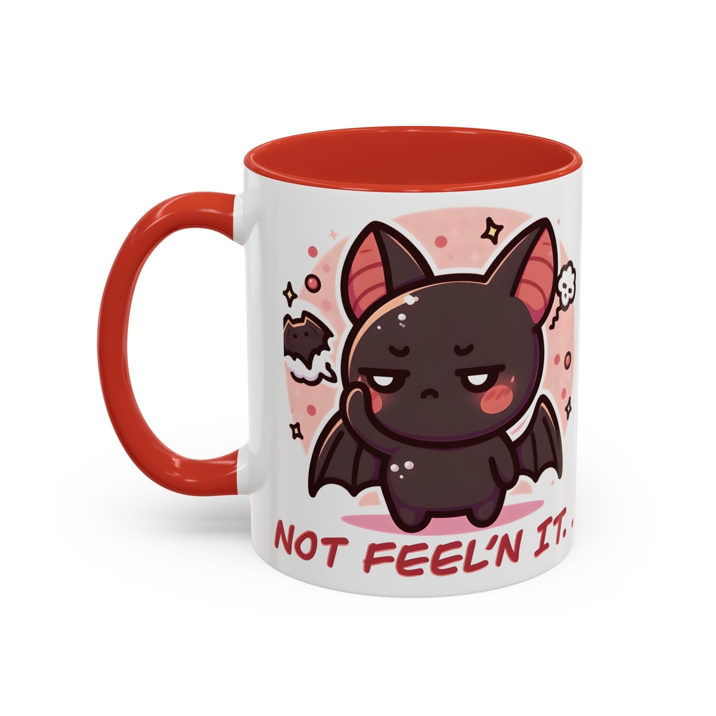 Not Feeling It Bat Mug 11 Oz, Bat Mug, Animal Mug, Cute Bat Mug, Cute Animal Mug, Funny Mug, Joke Mug, Kawaii Mug, Kawaii Animal Mug