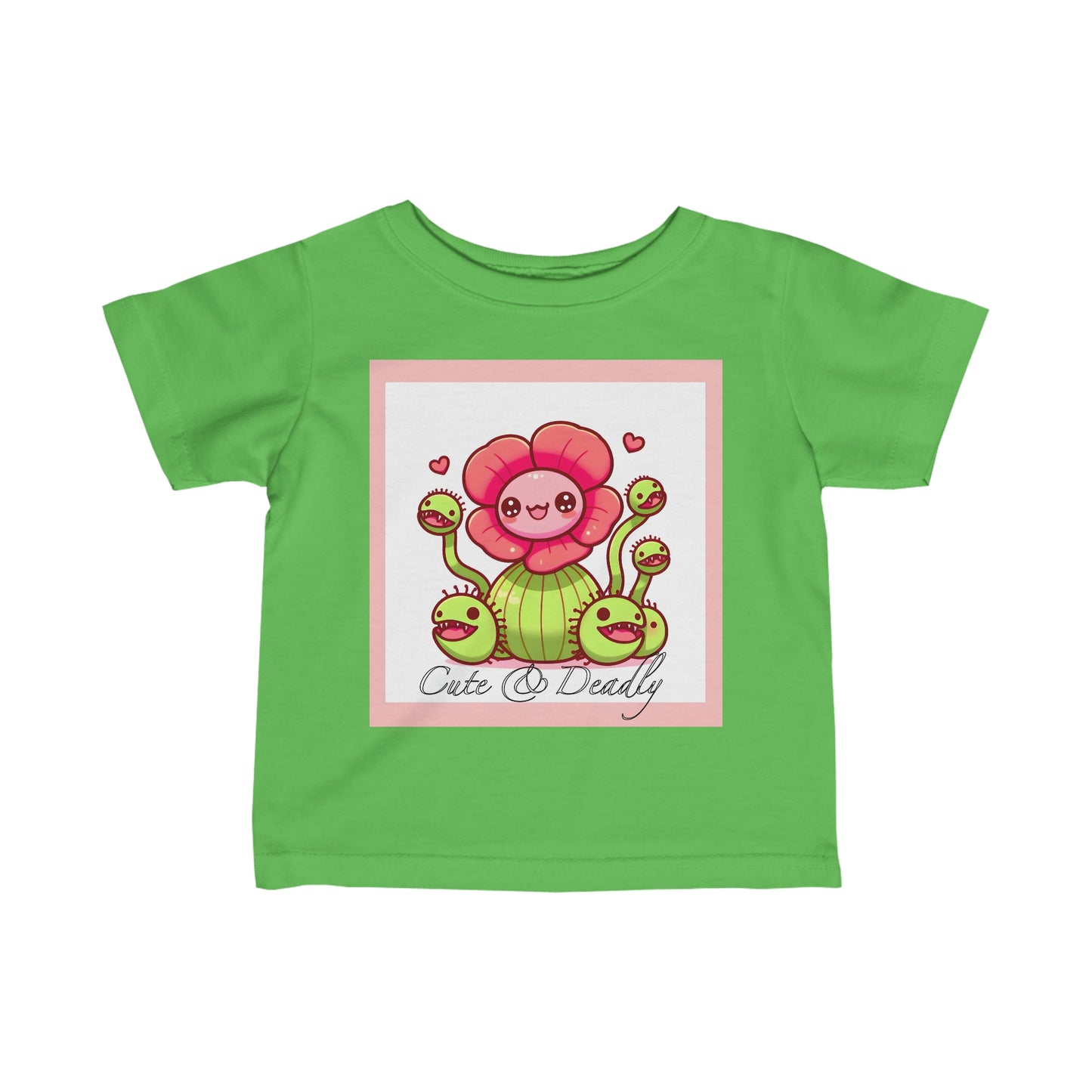 Cute Deadly Plant Infant Tee, Plant Toddler Shirt, Pink Toddler Shirt, Carnivourous Plant Toddler, Cartoon Toddler, Cute Plant Toddler