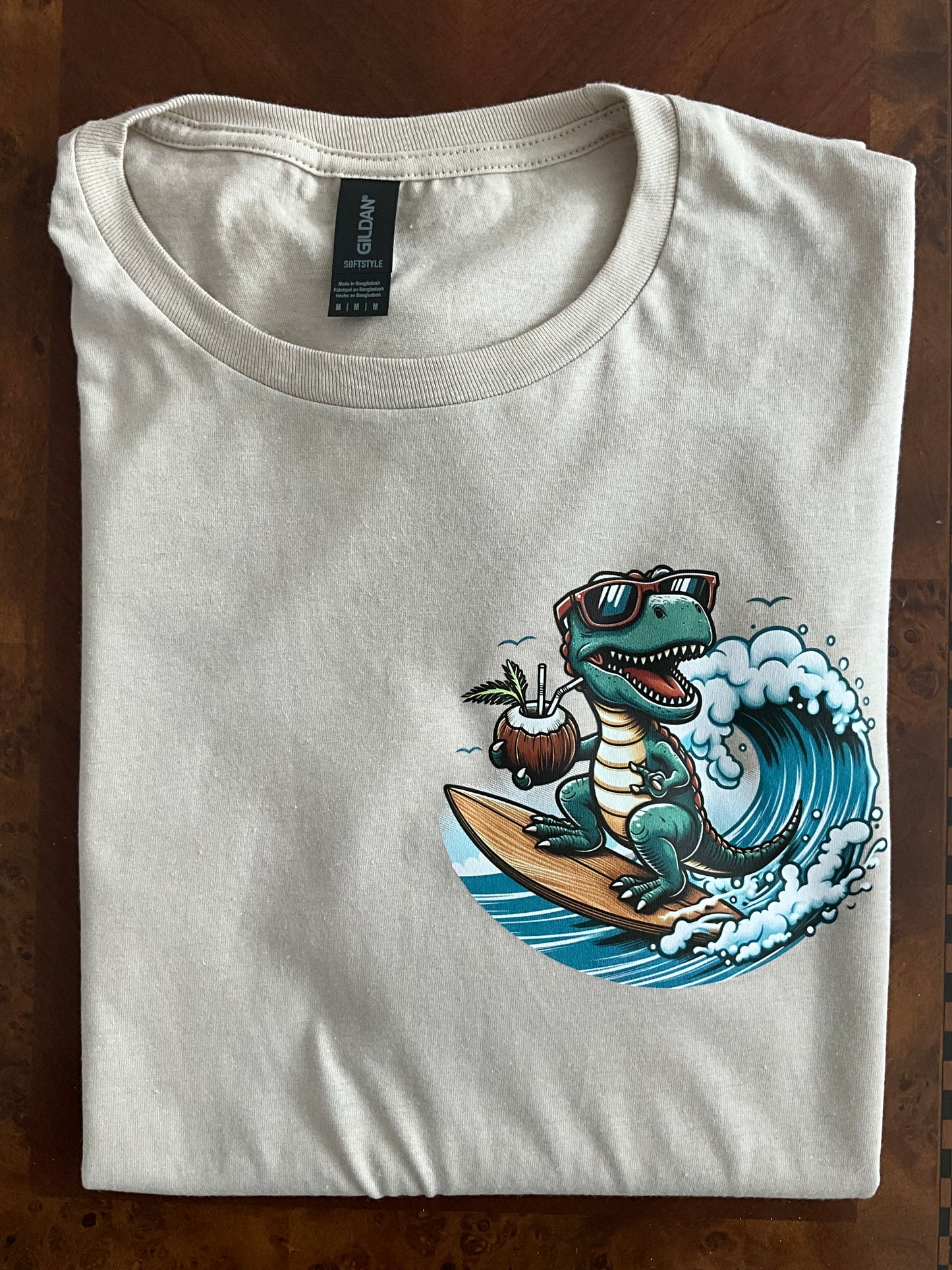 Aloha Rex Hang Loose Adult Unisex Tee, T Rex Surfing Shirt, Surfing Shirt, Hawaiin Shirt, Dinosaur Shirt, Beach Shirt, T Rex Beach