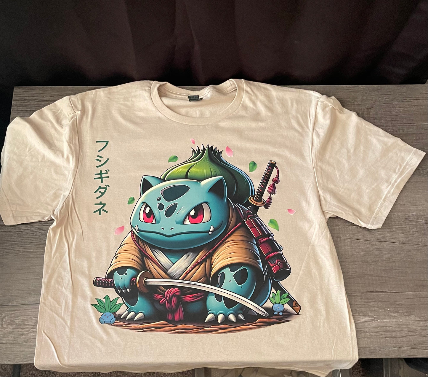 Bulbasaur, Charmander, Squirtle and Pikachu Samurai Japanese Traditional Art Kanji Kids/Adult Unisex Shirts