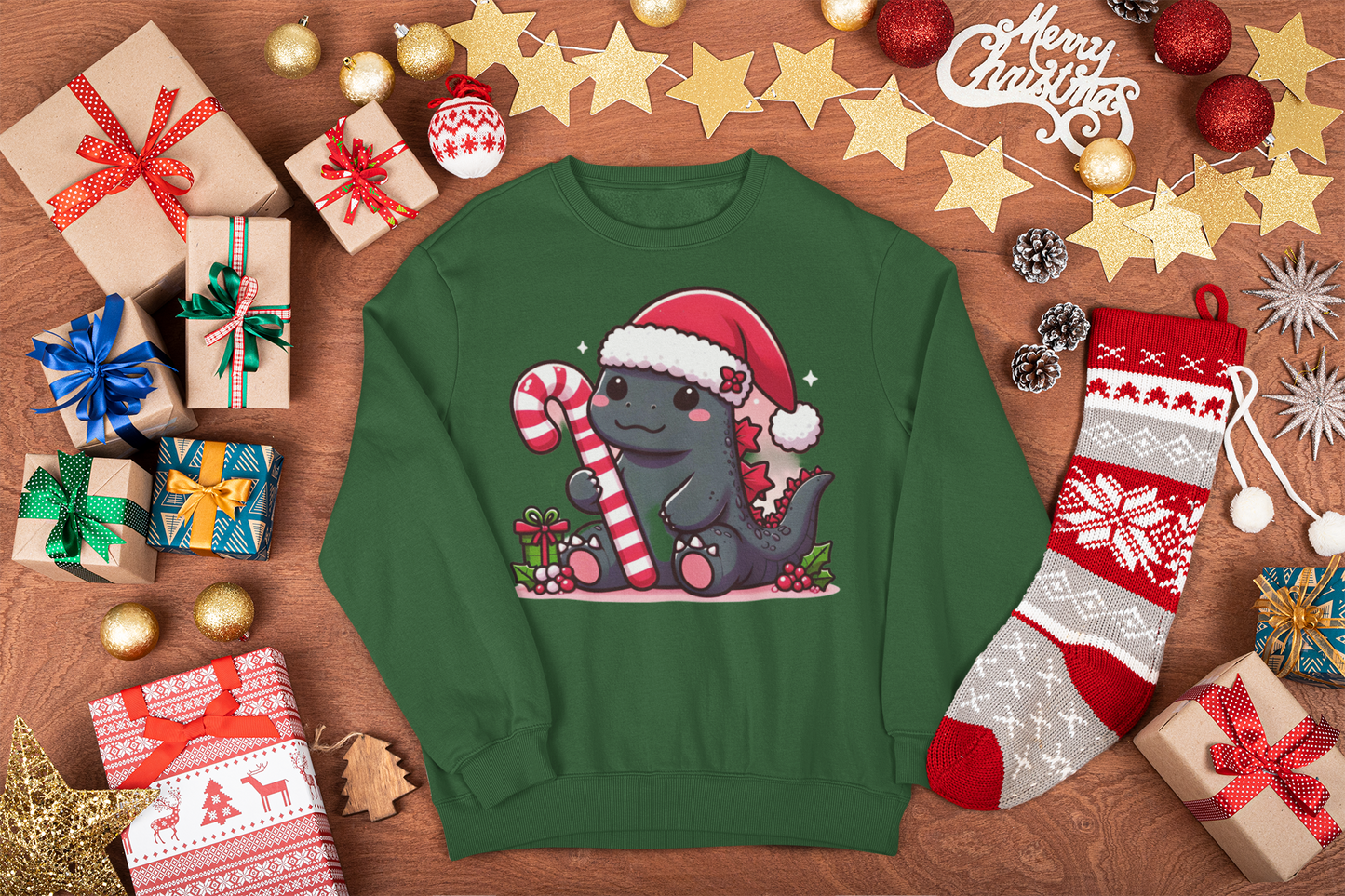 Kawaii Godzilla Christmas Toddler/Kids/Adult Unisex Sweatshirt