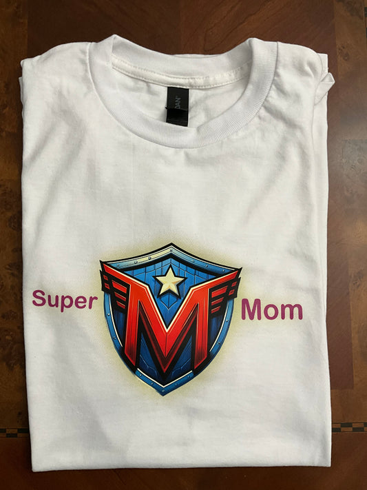 SuperMom White Tee, Shirts For Mom, Mother's Day, Gifts For Mom