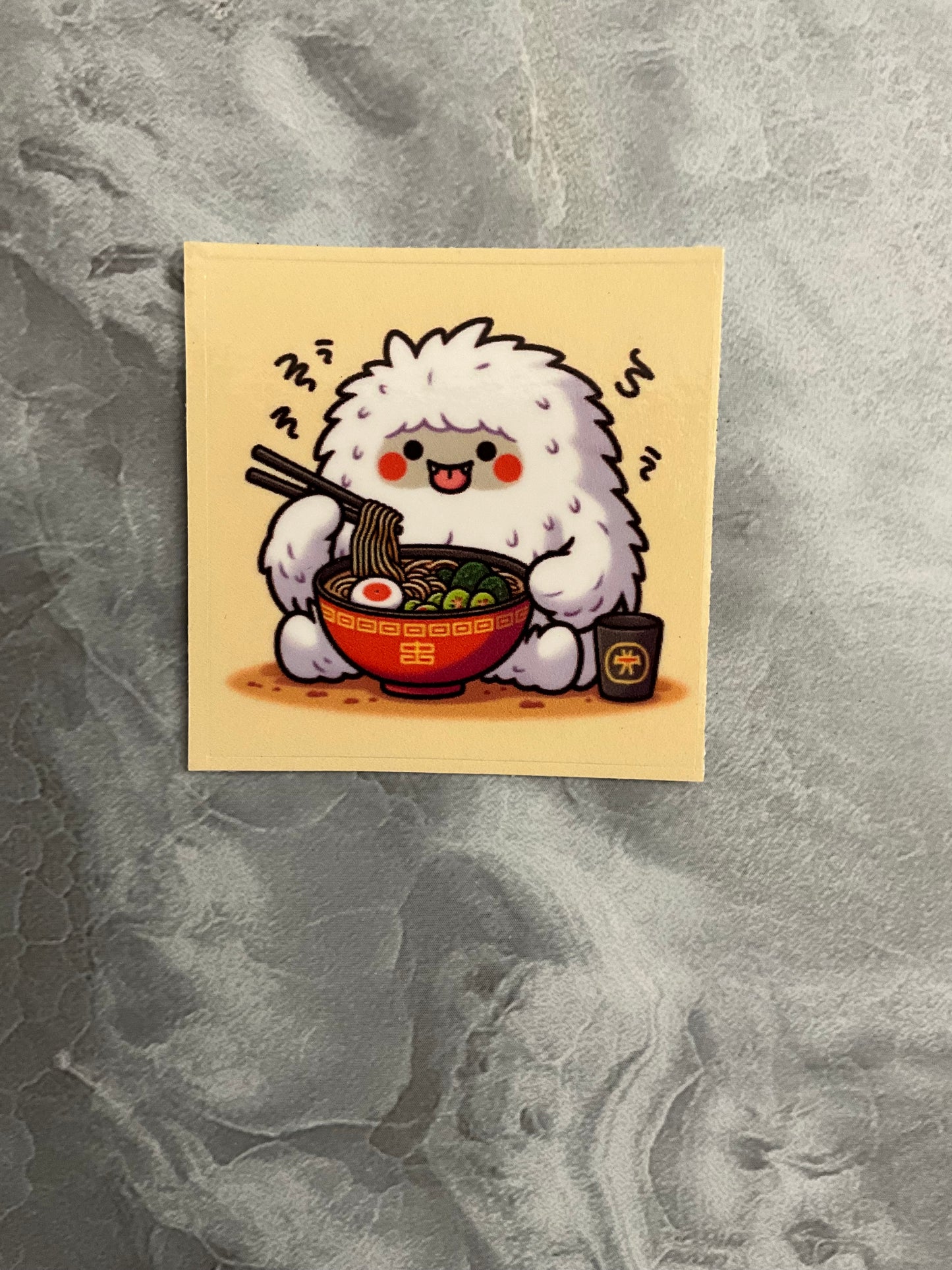 Yeti and Snacks Waterproof Stickers, Cute Halloween Stickers, Cute Bigfoot Yeti Stickers, Cute Kawaii Anime Monster Stickers