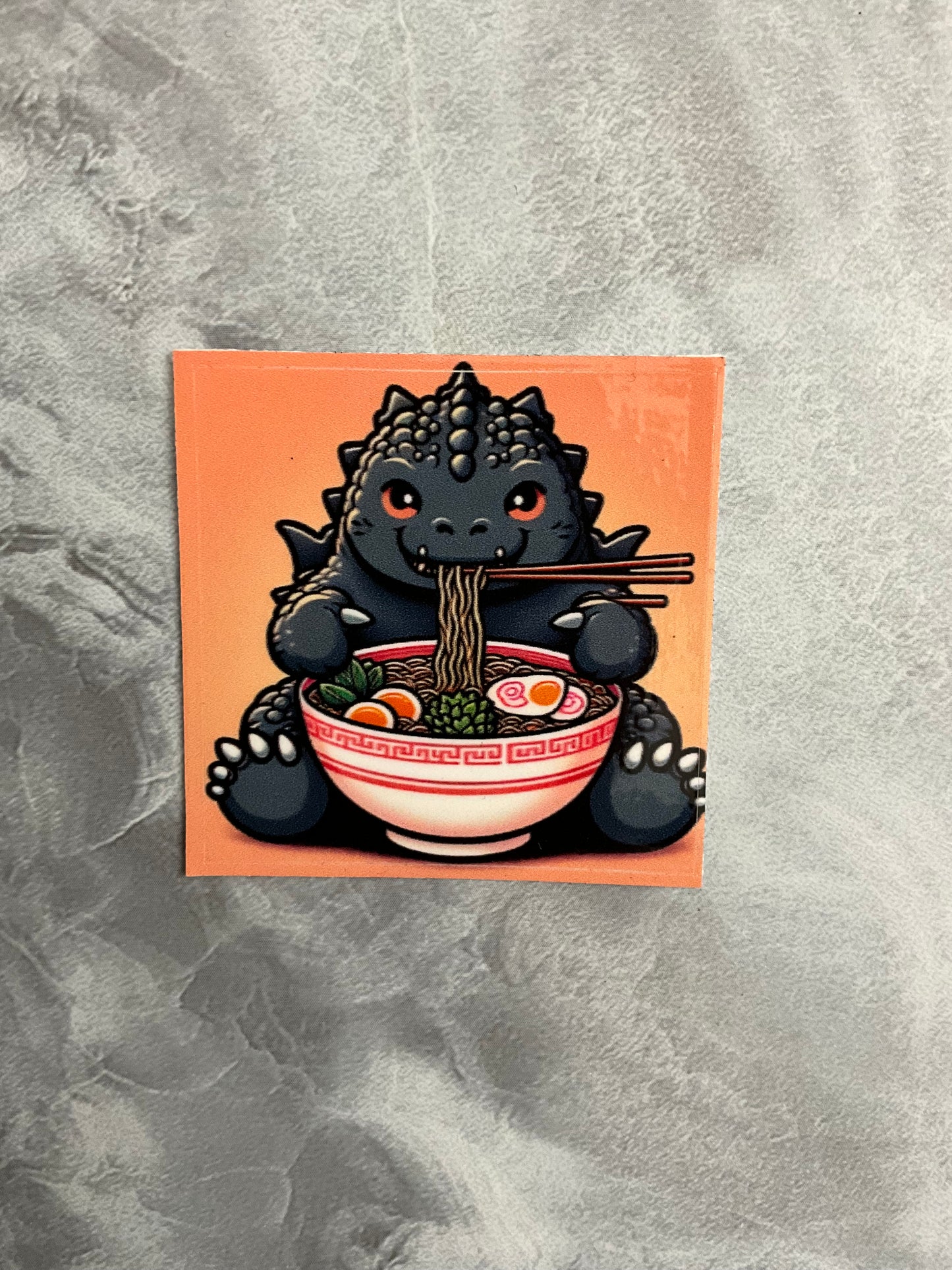 Godzilla Snacks Waterproof Stickers, Cute Kaiju Stickers, Cute Food Stickers, Anime Stickers