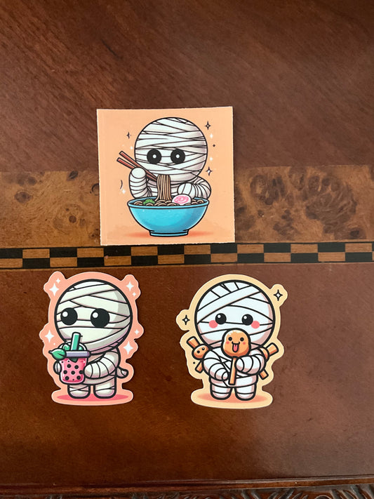 Mummy Stickers, Cute Halloween Stickers, Anime Mummy, Cute Mummy Stickers, Kawaii Mummy Stickers, Cute Food Stickers