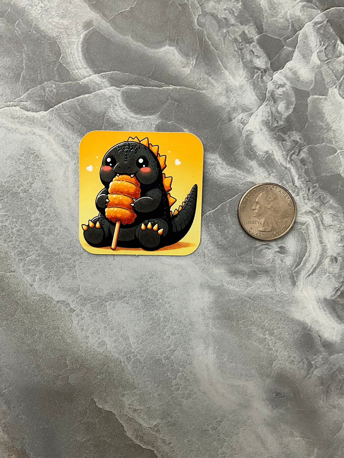 Godzilla Snacks Waterproof Stickers, Cute Kaiju Stickers, Cute Food Stickers, Anime Stickers