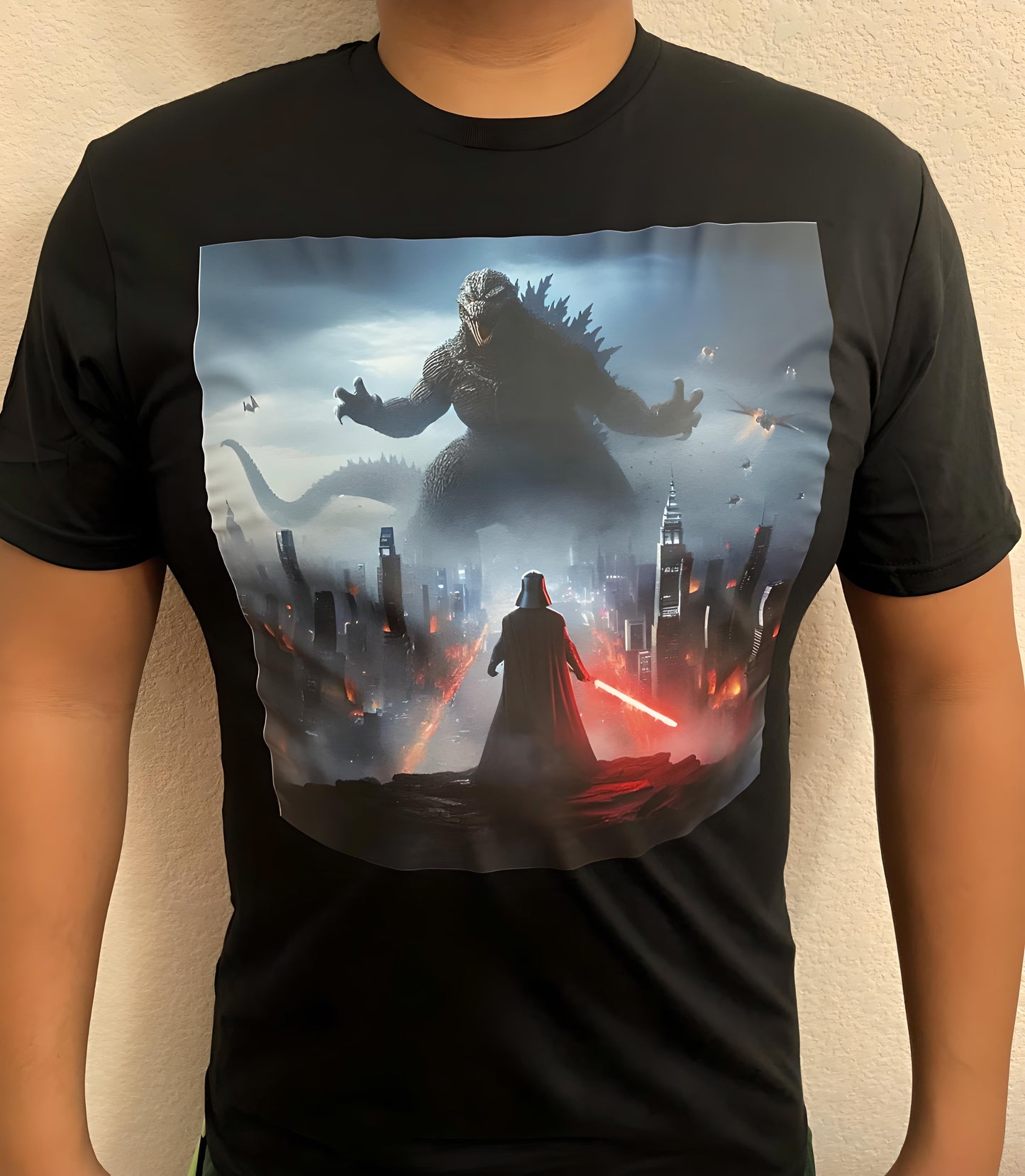 Godzilla Darth Vader Faceoff Kids/Adult Unisex Tee, Godzilla Shirt, Darth Vader Shirt, Godzilla, Darth Vader Godzilla Shirt, Star Wars Shirt, Kaiju Shirt