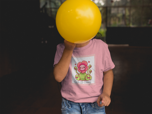 Cute Deadly Plant Infant Tee, Plant Toddler Shirt, Pink Toddler Shirt, Carnivourous Plant Toddler, Cartoon Toddler, Cute Plant Toddler