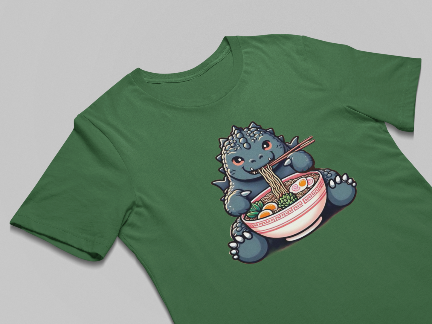 Godzilla Ramen Kids/Adult Unisex Shirt, Anime Godzilla, Cute Ramen Shirt, Cute Food Shirt, Kaiju Shirt, Gonira Shirt, Kawaii Shirt