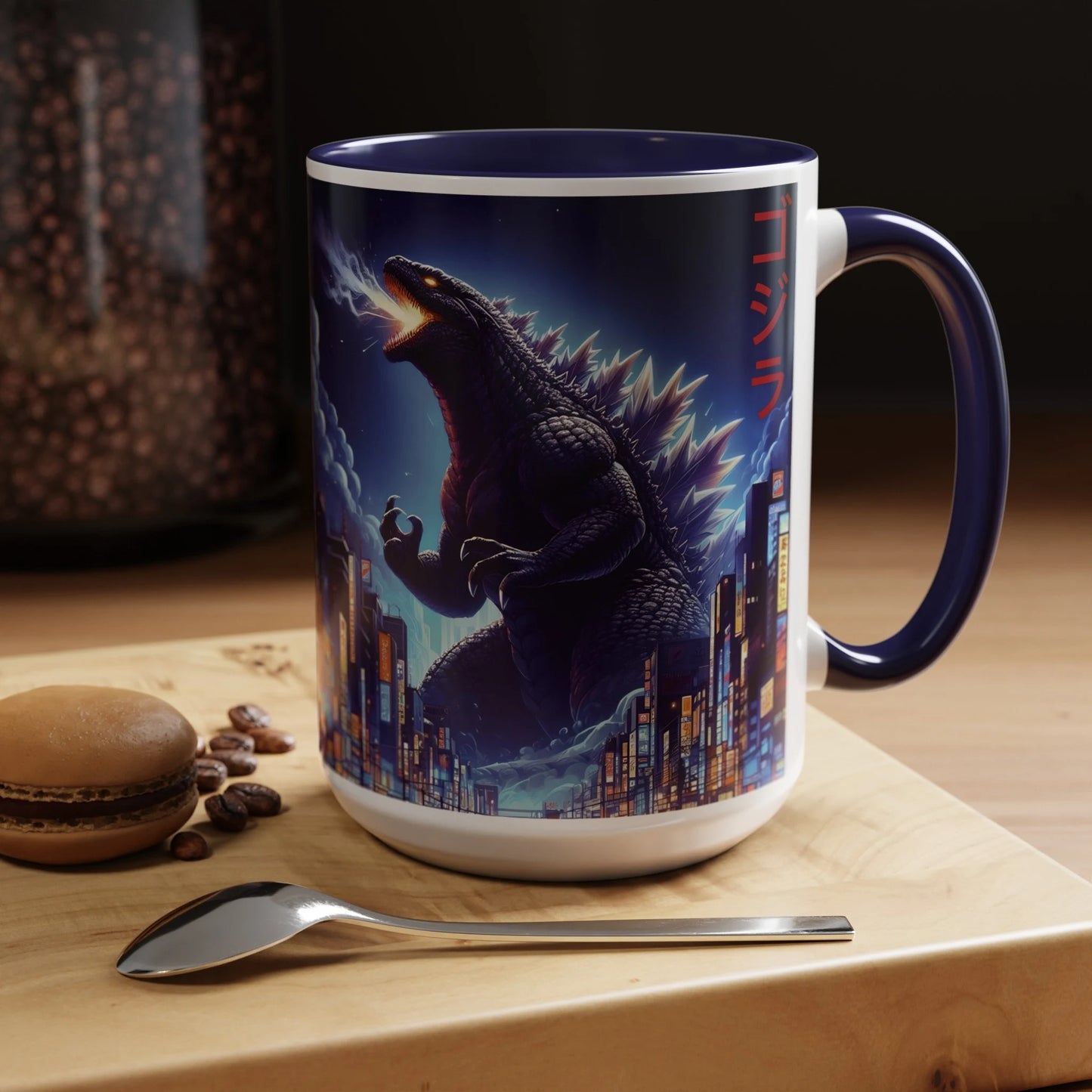 Godzilla 15 oz Mug, Godzilla Mug, Anime Godzilla Mug, Anime Mug, Japanese Mug