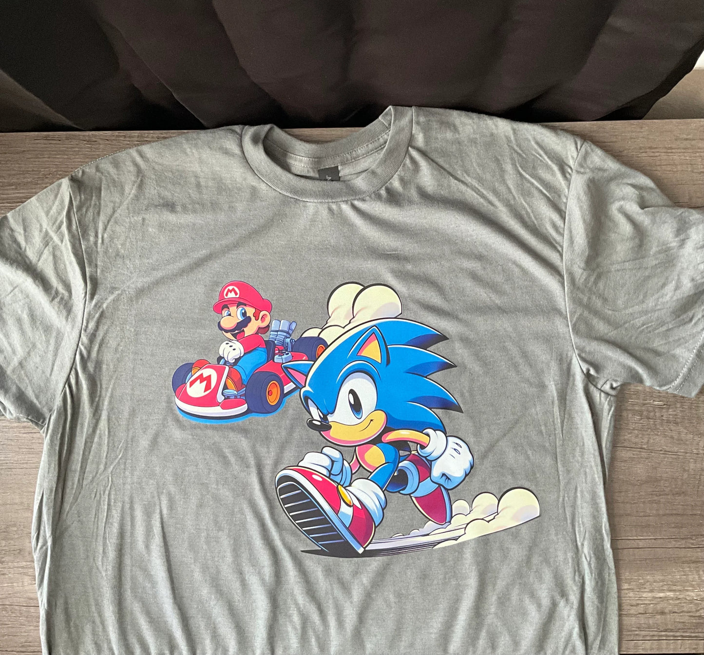 Sonic And Mario Kart Kids/Adult Unisex Shirt, Sonic The Hedgehog Shirt, Sonic Speed Shirt, Super Mario Shirt, Gamer Shirt, Anime Shirt, Gaming Shirt, Sonic And Mario