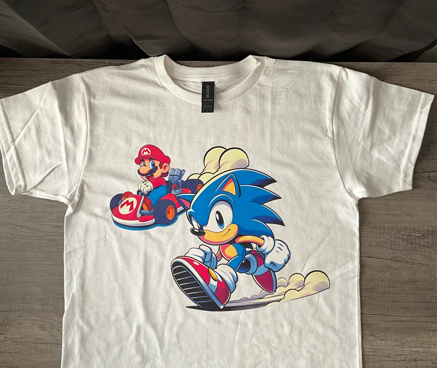 Sonic And Mario Kart Kids/Adult Unisex Shirt, Sonic The Hedgehog Shirt, Sonic Speed Shirt, Super Mario Shirt, Gamer Shirt, Anime Shirt, Gaming Shirt, Sonic And Mario