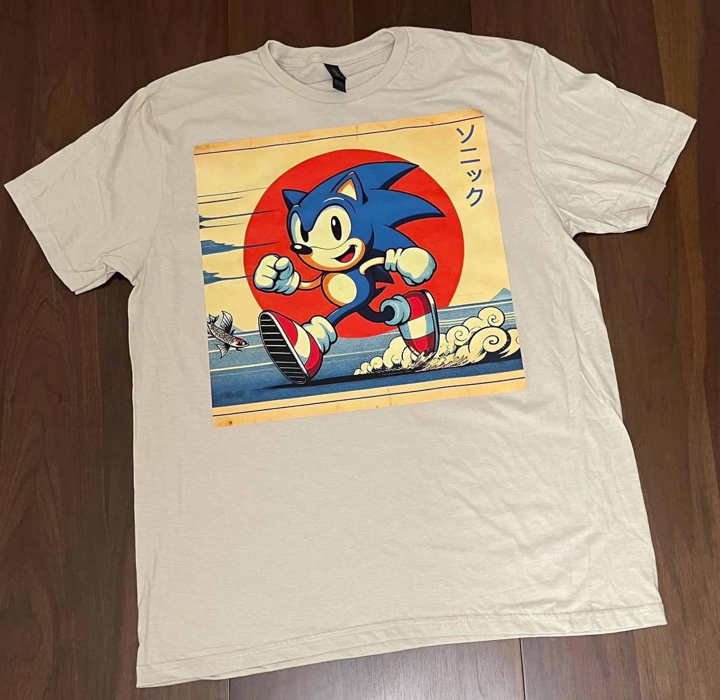 Sonic Japanese Art Kanji Kids/Adult Unisex Shirt, Sonic Speed Shirt, Sonic The Hedgehog Shirt, Japanese Gaming Art, Kanji Shirt