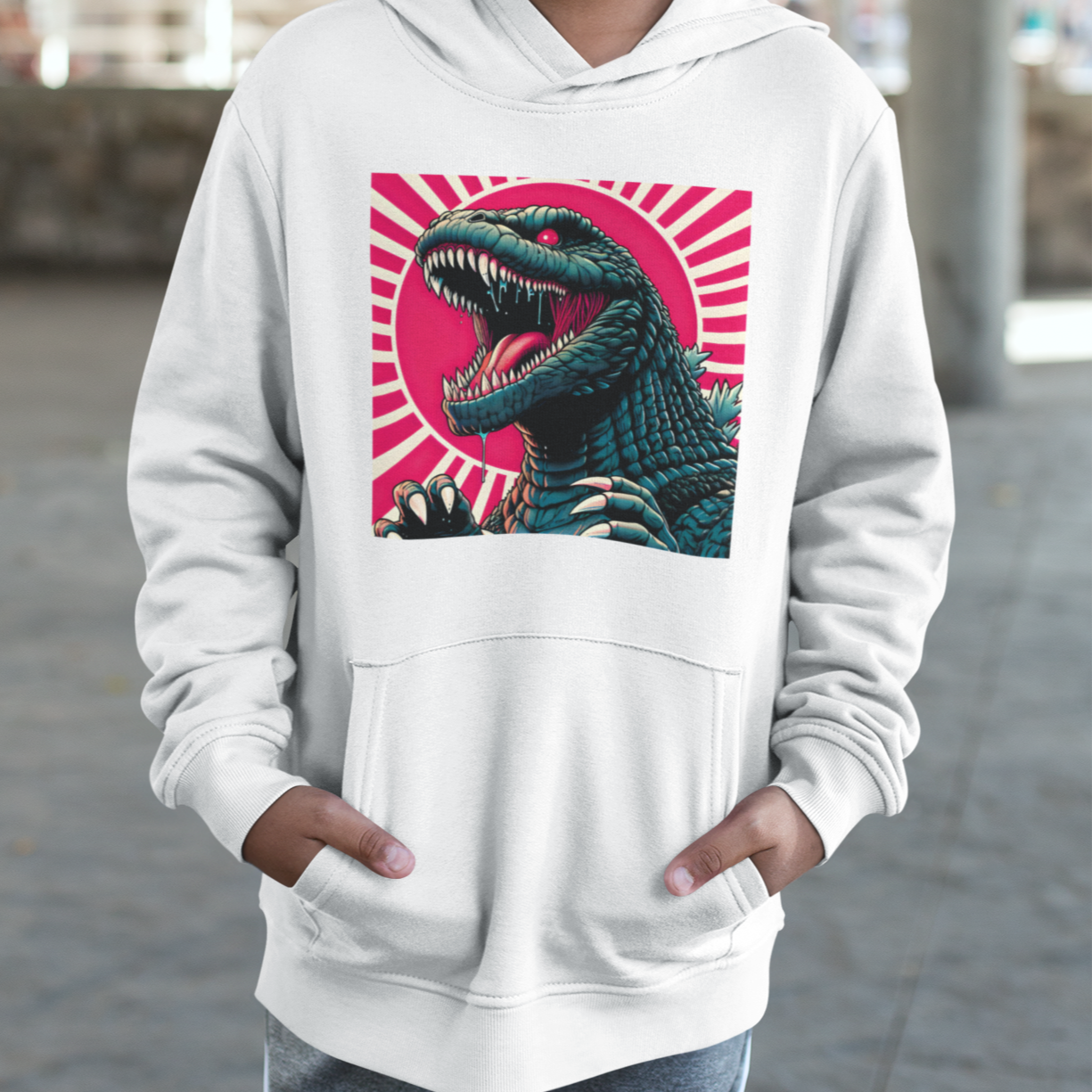 Anime Godzilla Rising Sun Rising Sun Toddler/Kids/Adult Unisex Hoodie, Kaiju Gojira Hoodie Sweater, Anime Hoodie, Japanese Hoodie, Monster Hoodie