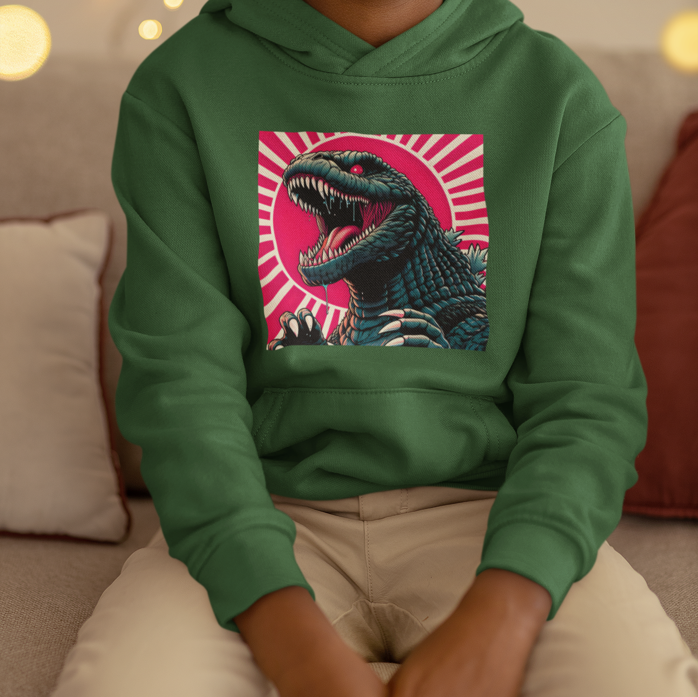 Anime Godzilla Rising Sun Rising Sun Toddler/Kids/Adult Unisex Hoodie, Kaiju Gojira Hoodie Sweater, Anime Hoodie, Japanese Hoodie, Monster Hoodie